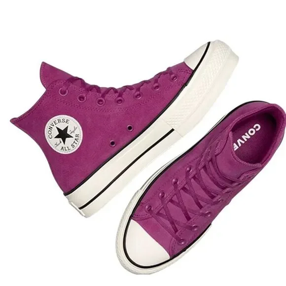NEW Womens Converse Chuck Taylor All Star Hi Lift Platform Violet A11143C Size 7 - Picture 5 of 7
